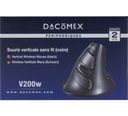 DACOMEX Souris verticale V200W sans fil noire - USB (NANO) - 5 boutons dont 1 molette