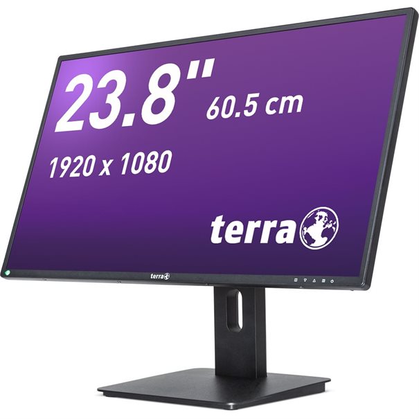TERRA LED Ecran 2456W PIVOT Noir - DP HDMI GREENLINE PLUS - DVI HDMI Displayport 1.2 - Inclinable - Haut-parleurs intégrés