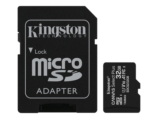 [SDCS2/32GB] Kingston Canvas Select Plus Carte mémoire flash 32 Go (adaptateur microSDHC SD inclus(e))