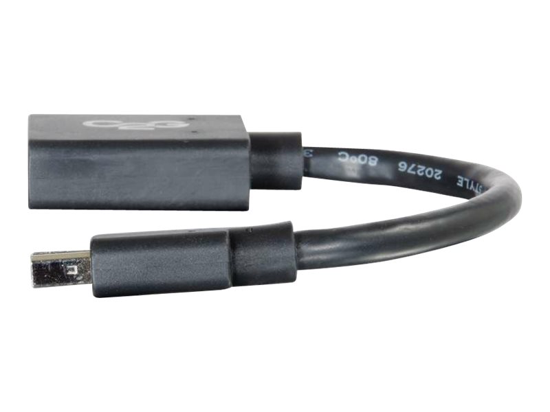 C2G 15cm Mini DisplayPort to DisplayPort Adapter Converter 4K UHD - Mini DP Male to DP Female - Black - Câble DisplayPort - 15 cm