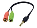 MCL Samar adaptateur audio - 9 cm - Connecteur	2 x mini jack stéréo - femelle - Connecteur (deuxième extrémité) :Mini jack 4 pôles - mâle