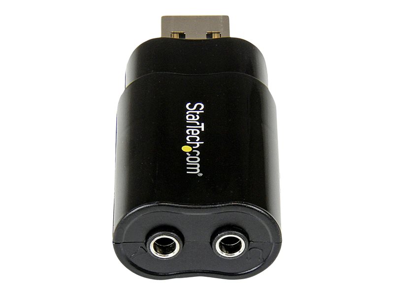 StarTech.com USB Sound Card - 3.5mm Audio Adapter - External Sound Card - Black - External Sound Card (ICUSBAUDIOB) - carte son