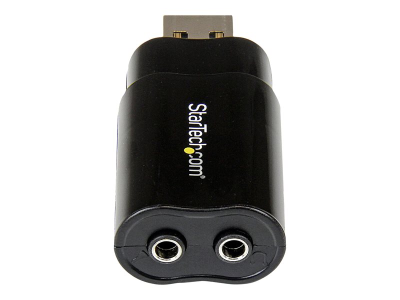 StarTech.com USB Sound Card - 3.5mm Audio Adapter - External Sound Card - Black - External Sound Card (ICUSBAUDIOB) - carte son