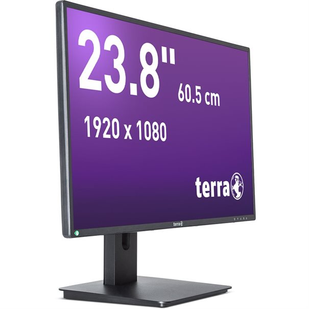 TERRA LED Ecran 2456W PIVOT Noir - DP HDMI GREENLINE PLUS - DVI HDMI Displayport 1.2 - Inclinable - Haut-parleurs intégrés