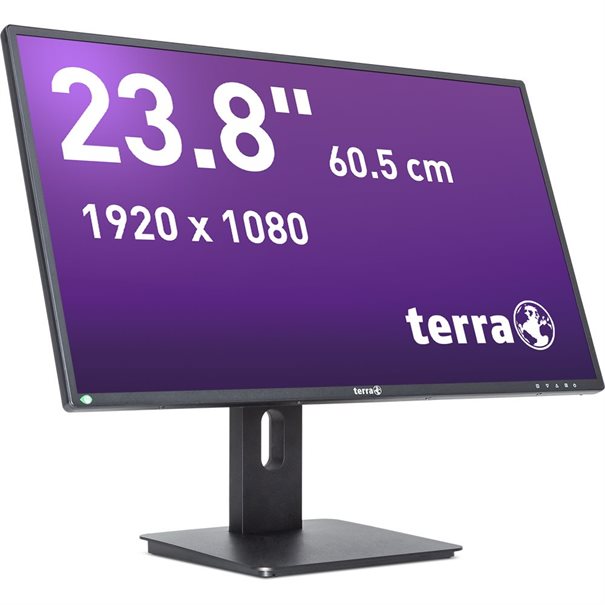 TERRA LED Ecran 2456W PIVOT Noir - DP HDMI GREENLINE PLUS - DVI HDMI Displayport 1.2 - Inclinable - Haut-parleurs intégrés