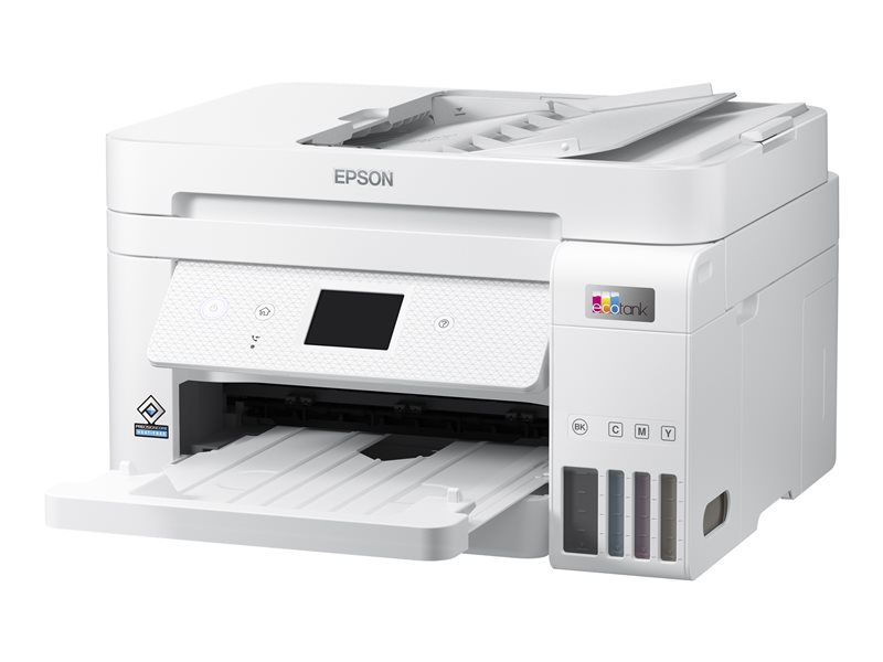 Epson EcoTank ET-4856 - Imprimante multifonctions - couleur - jet d'encre - rechargeable - A4 (support) - jusqu'à 15.5 ppm (impression) - 250 feuilles - 33.6 Kbits/s - USB, LAN, Wi-Fi - blanc