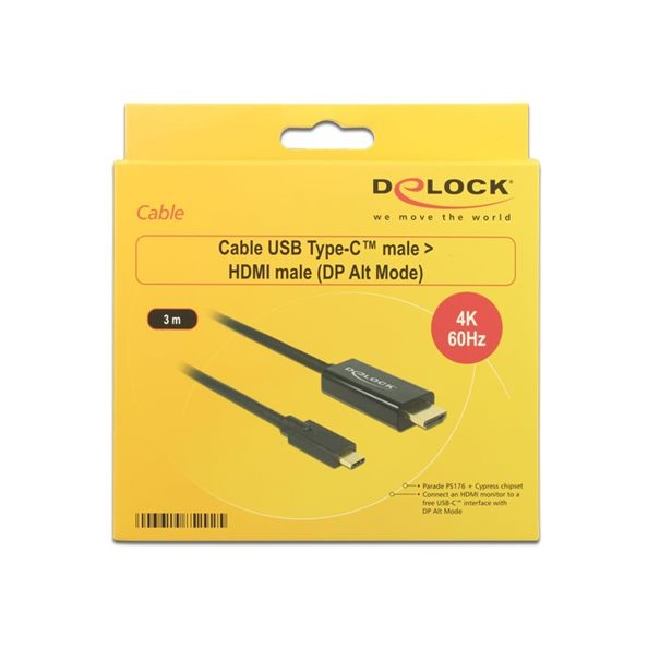 Delock câble USB-C vers HDMI 4K 60Hz 3m