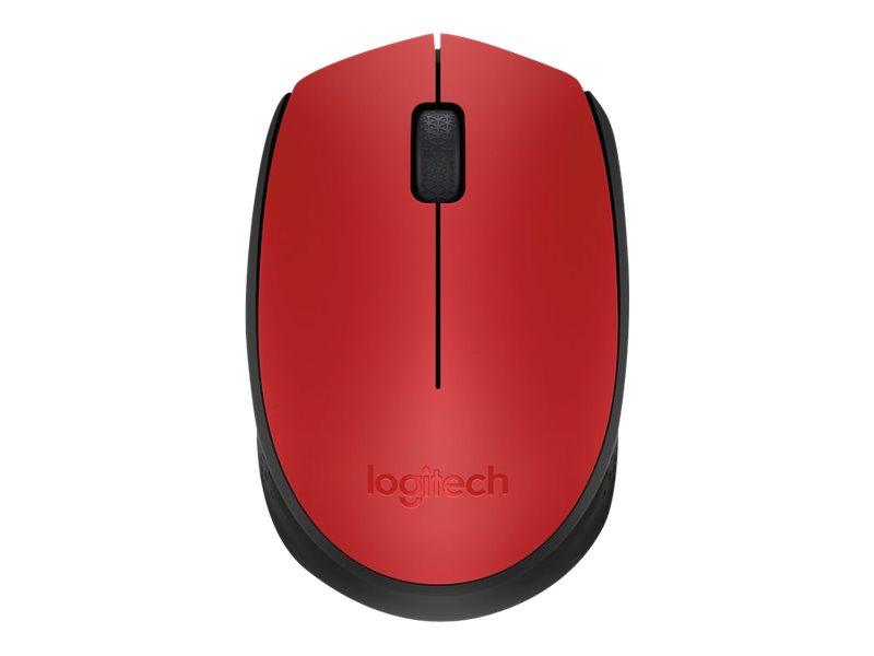 Logitech M171 - Souris - sans fil - 2.4 GHz - récepteur sans fil USB - noir, rouge