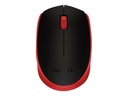 Logitech M171 - Souris - sans fil - 2.4 GHz - récepteur sans fil USB - noir, rouge