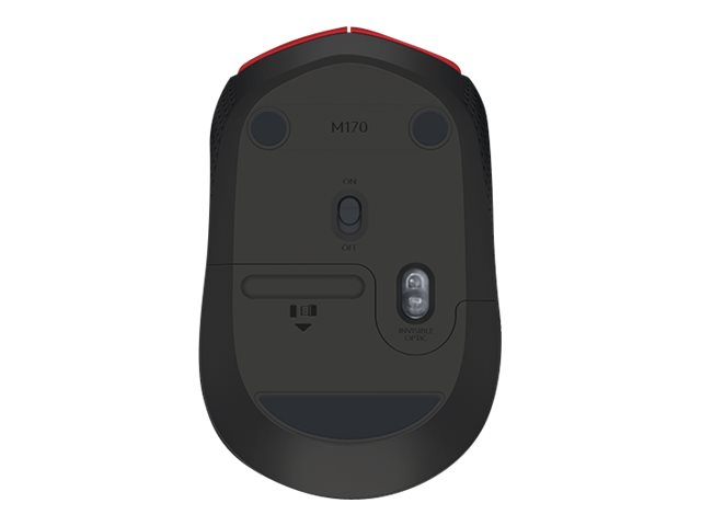 Logitech M171 - Souris - sans fil - 2.4 GHz - récepteur sans fil USB - noir, rouge