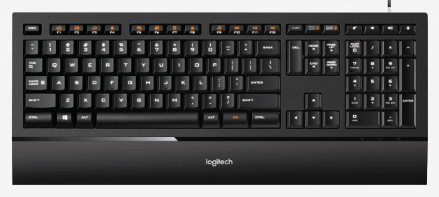 Logitech Illuminated K740 - clavier - US International (NSEA / EER) - Touches rétroéclairées gravées au laser