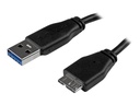 StarTech.com Câble SuperSpeed USB 3.0 slim et court A vers Micro B de 15 cm - Cordon USB A vers Micro B - Mâle / Mâle - Noir - câble USB - 15 cm