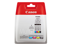 Canon CLI-571 C/M/Y/BK Value Pack - Pack de 4 - 7 ml - noir, jaune, cyan, magenta - original - réservoir d'encre - Jusqu'à 349 pages