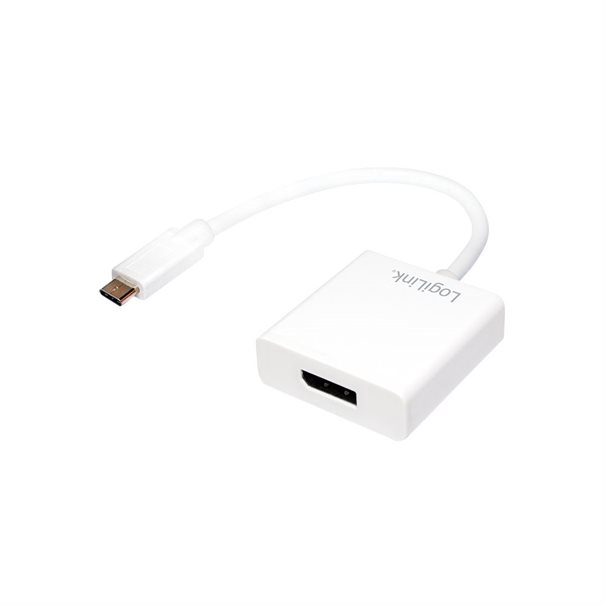 Adaptateur USB-C => DP (St/Bu) 15 cm blanc