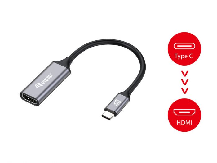 Adapter USB-C =>HDMI (St/Bu) 15cm schwarz/black