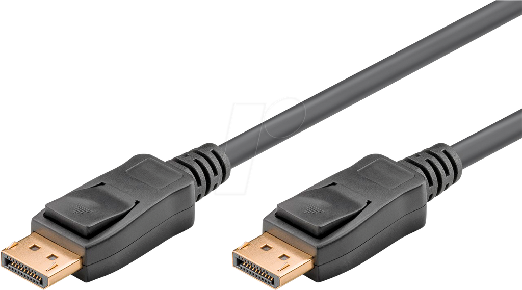 GOOBAY 65923 Câble de connexion DisplayPort 1.2, Doré - DP mâle/DP mâle - 2m - noir