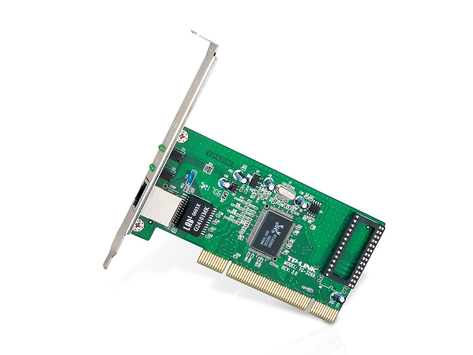 Carte réseau - 32bit Gigabit PCI Network Adapter, RealTek RTL8169SC, 10/100/1000Mbps Auto-Negotiation RJ45 port, Auto MDI/MDX