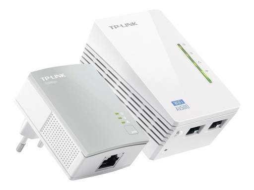 [00795/TL-WPA4220KIT] PLUG TP-LINK AV500 WiFi 2-port PLC Kit AV500 2-port WiFi Powerline Extender KIT, including 1 TL-WPA4220 and 1 TL-PA4010, 500Mbps Powerline datarate,