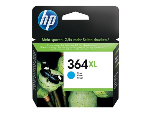 [02448 / CB323EE#BA1] Cartouche jet d'encre HP 364XL - Cyan - Jet d'encre - 750 Pages