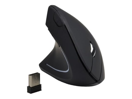 [02487 / SS-618GW/N] MCL Samar SS-618GW/N - souris ergonomique - 2.4 GHz - noir - pour gauchers - optique -6 boutons - récepteur sans fil USB - noir 