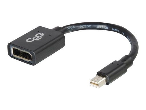 [02559 / 84303] C2G 15cm Mini DisplayPort to DisplayPort Adapter Converter 4K UHD - Mini DP Male to DP Female - Black - Câble DisplayPort - 15 cm