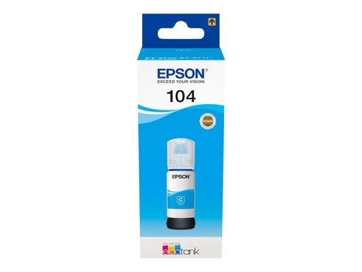 [02756 / C13T00P240] Epson EcoTank 104 - cyan - originale - réservoir d'encre - 70 ml - Jet d'encre - (	EcoTank )
