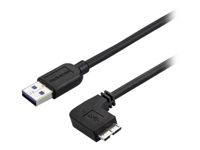 [02864 / USB3AU50CMRS] StarTech.com Câble Micro USB 3.0 slim - Cordon USB-A vers Micro-B à angle droit de 50 cm - USB 3.1 Gen 1 (5 Gb/s) - M/M - câble USB - Micro-USB Type B pour USB type A - 50 cm
