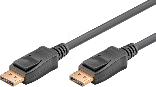 [65923] GOOBAY 65923 Câble de connexion DisplayPort 1.2, Doré - DP mâle/DP mâle - 2m - noir